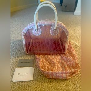 Christian Dior clear logo bag